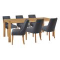 Habitat Radius Oak Dining Table & 6 Alec Dark Grey Chairs