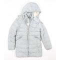 NEXT Girls Grey Puffer Jacket Coat Size 9 Years