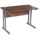 Home Office Desks - Karbon K3 Compact Rectangular Desk 1600W in Walnut with Graphite Twin Cantilever Legs - Delivery