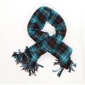 Preworn Womens Blue Plaid Knit Shawl/Wrap