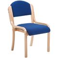 Stacking Chairs - Devonshire Wooden Frame Stacking Chairs in Blue Fabric - Delivered Flat Packed