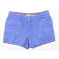 Papaya Womens Blue Polka Dot Cotton Hot Pants Shorts Size 14 L3.5 in Regular Hook & Eye