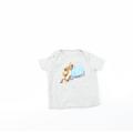 Disney Baby Grey Cotton Basic T-Shirt Size 9-12 Months Round Neck - Disney