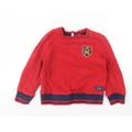 Joules Boys Red Cotton Pullover Sweatshirt Size 2 Years