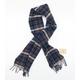 Oak Valley Womens Blue Plaid Knit Scarf