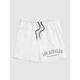 Mens LOS ANGELES Letter Printed Drawstring Shorts S White