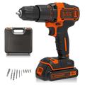 Black + Decker Cordless Hammer Drill with Battery - 18V