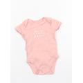 George Girls Pink Cotton Babygrow One-Piece Size 6-9 Months Snap - Hello little bunny