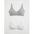 Grey & White Non-Wired Comfort Lounge Bra 2 Pack 38C