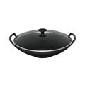 Le Creuset Cast Iron Wok with Glass Lid Black