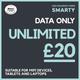 SMARTY UNLIMITED 30 Day Pay As You Go Data Only SIM Card