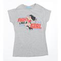 Gildan Womens Grey Basic T-Shirt Size M - Wonder Woman
