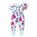 Pale Blue Zippy Baby Sleepsuit with Feet Cuffs - Exotic Flowers | Style My Kid, 18-24M