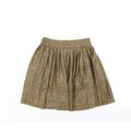 Zara Girls Brown Animal Print Pleated Skirt Size 5 Years