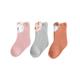 Kids Animal Ankle Socks 3 Pack - Bunny Fawn Cat - Pink Grey Tan | Style My Kid, 1-2Y