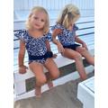 Girls Ruffled One Piece Black Mini Swim Suit | Style My Kid, 1-2Y