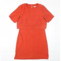 Oasis Womens Red Polyester T-Shirt Dress Size M Round Neck