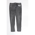 F&F Girls Grey Straight Jeans Size 10-11 Years - Elastic Waist Band