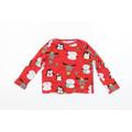 F&F Baby Red Geometric Cotton Cami Pyjama Set Size 18-24 Months Pullover - Christmas Icons