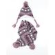 Hullabaloo Girls Pink Fair Isle Rectangle Scarf Scarves & Wraps Size Regular - And Hat