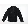 Oasis Womens Black Jacket Coat Size 12 - BELTED