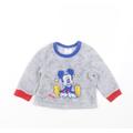 Disney Baby Grey Polyester Pullover Jumper Size 6-9 Months - Mickey mouse