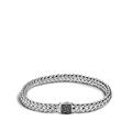 John Hardy Men's Classic Chain Sterling Silver Lava Medium Bracelet with Black Sapphires