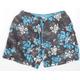 Preworn Mens Grey Floral Polyester Athletic Shorts Size 30 in Regular Drawstring - Blue Flowers