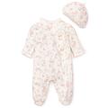 Little Me Girls' Vintage Rose Footie & Cap - Baby