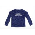 M&S Girls Blue Velour Pullover Sweatshirt Size 11-12 Years - Awesome