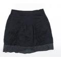 Ted Baker Womens Black A-Line Skirt Size 4 - Silk
