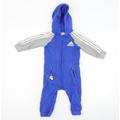 adidas Boys Blue Cotton Babygrow One-Piece Size 9-12 Months Zip