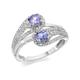 9ct White Gold Tanzanite And Diamond Crossover Ring - 1/3ct - D7778-J