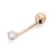 9ct Rose Gold Cubic Zirconia Belly Bar - 10mm - G4722