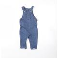 TU Baby Blue Cotton Dungaree One-Piece Size 9-12 Months