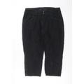 Chilli Pepper Womens Black Cropped Trousers Size 32 in L21 in