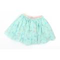 Primark Girls Green Animal Print Polyester Flare Skirt Size 9-12 Months Pull On - Mint Gree with Gold Glitter dots Pink & Blue Butterfly print Net overlay