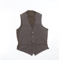 Preworn Mens Brown Suit Waistcoat Size 34