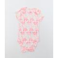 carters Girls Pink Geometric Cotton Babygrow One-Piece Size 0-3 Months Buckle