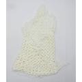 Preworn Cream Geometric Womens Open-Knit Scarf