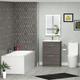 1700 x 750mm Amaze Square Double Ended Bath + Cesar Toilet & 600mm 2 Drawer Vanity Unit Basin