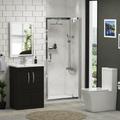 1000mm Pivot Shower Door Enclosure En-Suite With Elena Toilet & 500mm Hale Black 2 Door Vanity Unit