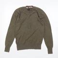 adidas Mens Green V-Neck Cotton Pullover Jumper Size XS