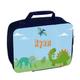 Personalised Small Lunch Bag Dinosaur, Blue