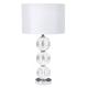 Table Lamp Chrome, with Glass Balls & White Shade, E27