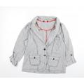 M&Co Womens Grey Striped Jacket Blazer Size 14