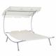 Alfresco Double Sun Lounger with 2 Pillows, Cream