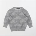 George Boys Grey Cotton Pullover Sweatshirt Size 2-3 Years - Dinosaur