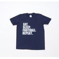 Gildan Boys Blue Basic T-Shirt Size L - Eat Sleep Football Repeat Softstyle