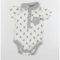 George Boys White Geometric Jersey Babygrow One-Piece Size 6-9 Months - Zebra Print